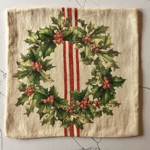Pottery Barn Holiday Wreath Pillow Cover